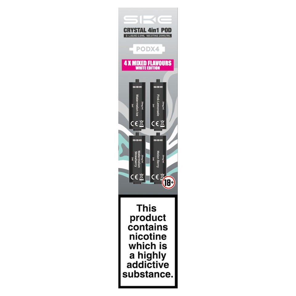 SKE Crystal 4-in-1 POD's - White Edition (4x2ml) 20mg