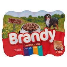 Brandy Traditional Loaf Tinned Dog Food - Variety 12 x 395g