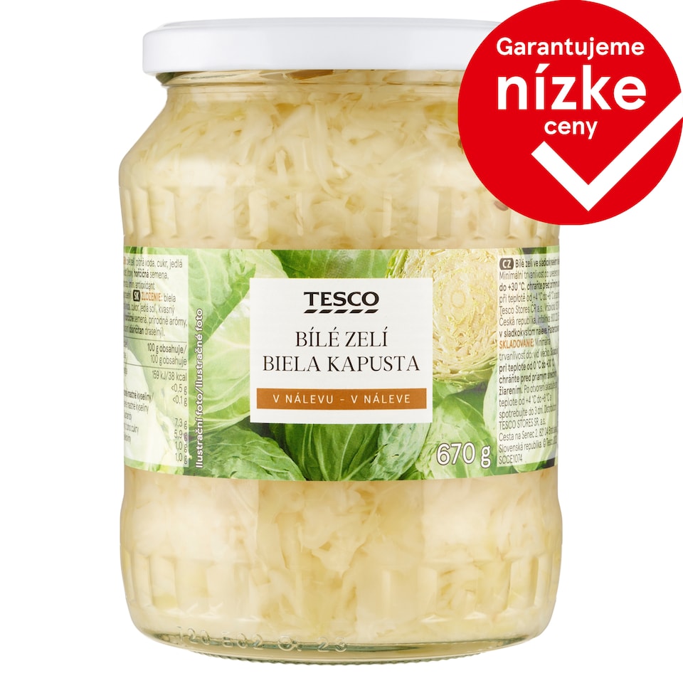 Tesco Biela kapusta v náleve 670 g