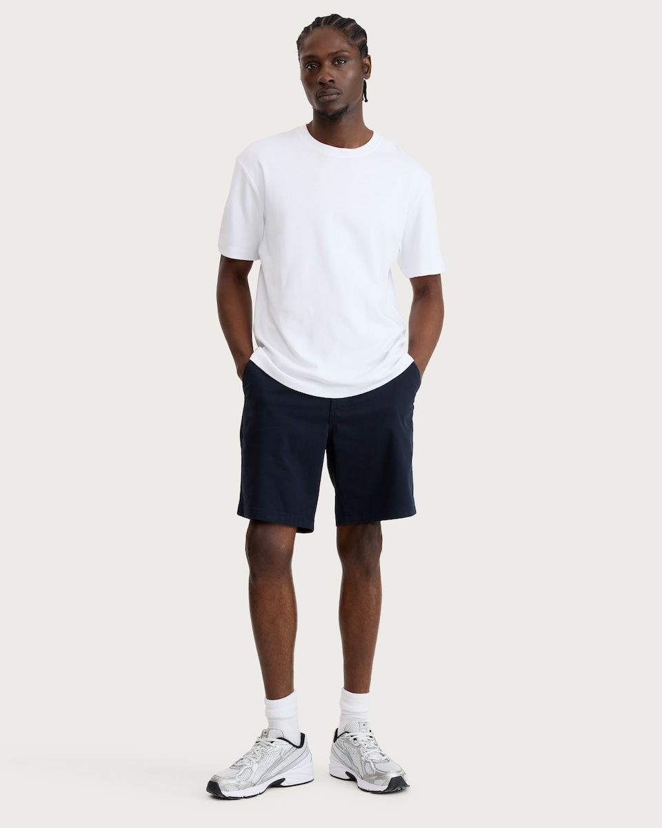 image 1 of F&F Cotton Rich Chino Shorts in Navy