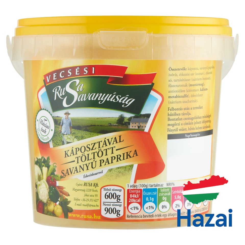 Rusa Savanyúság Pickled Peppers Stuffed with Cabbage 900 g