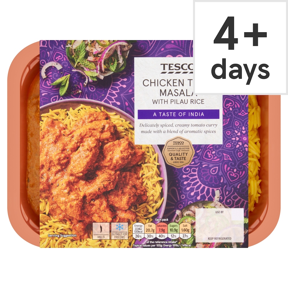 Tesco Chicken Tikka Masala With Pilau Rice 400g