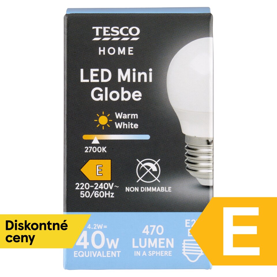 image 1 of Tesco Home LED Mini Globe 4.2W E27 Warm White Light 1 pc