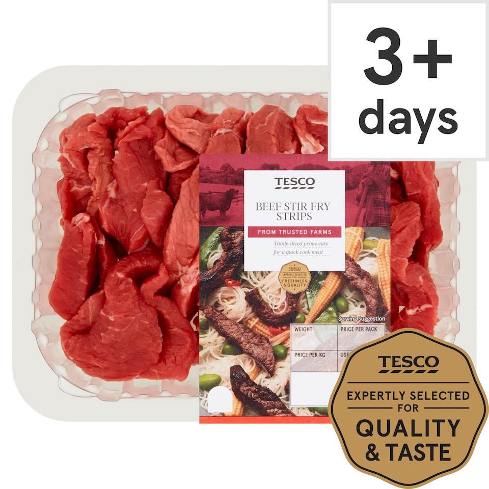 Tesco Beef Stir Fry Strips 357G