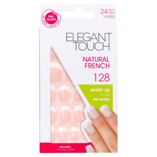 ELEGANT TOUCH FALSE NAILS NAT FRENCH 128 PINK Tesco Groceries