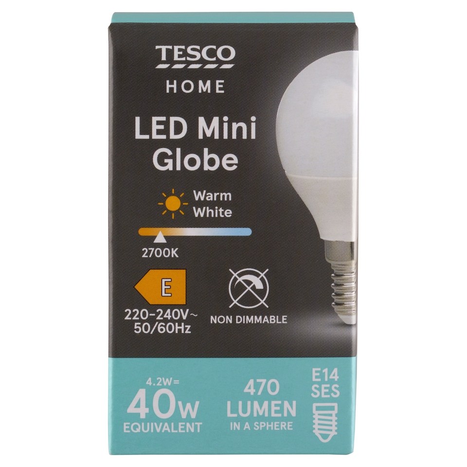 Tesco Home E14 470 lm 40 W 2700K LED mini gömb 1. kép