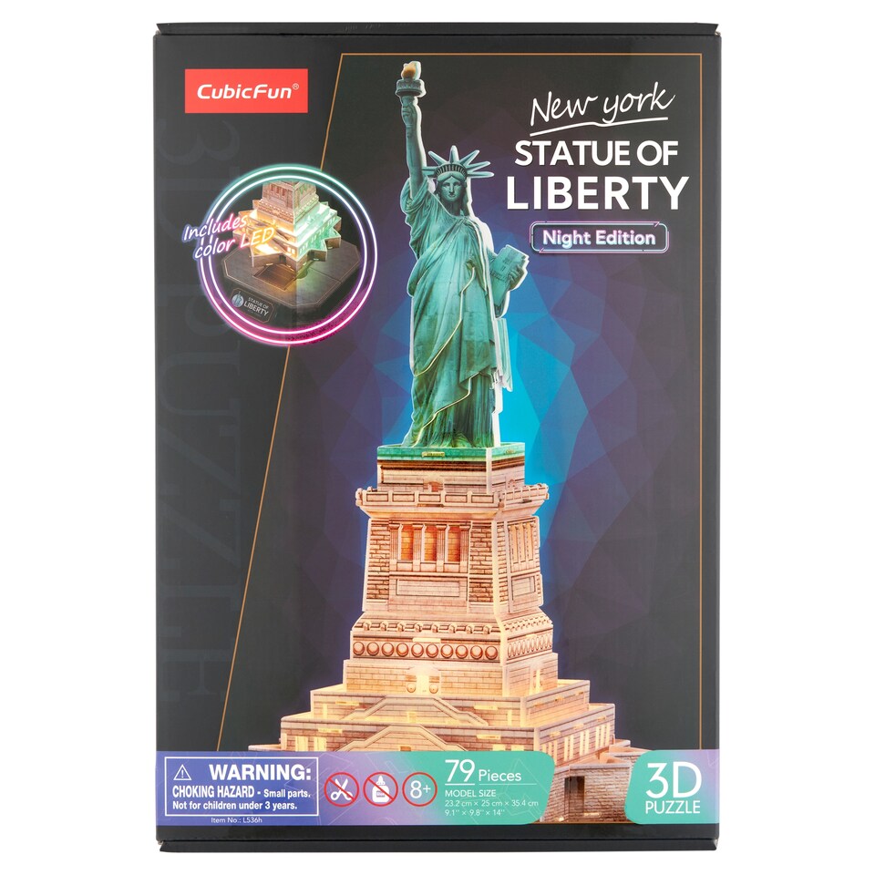 Cubicfun New York Statue of Liberty 3D Puzzle 23,2 cm x 25 cm x 35,4 cm 79 pcs