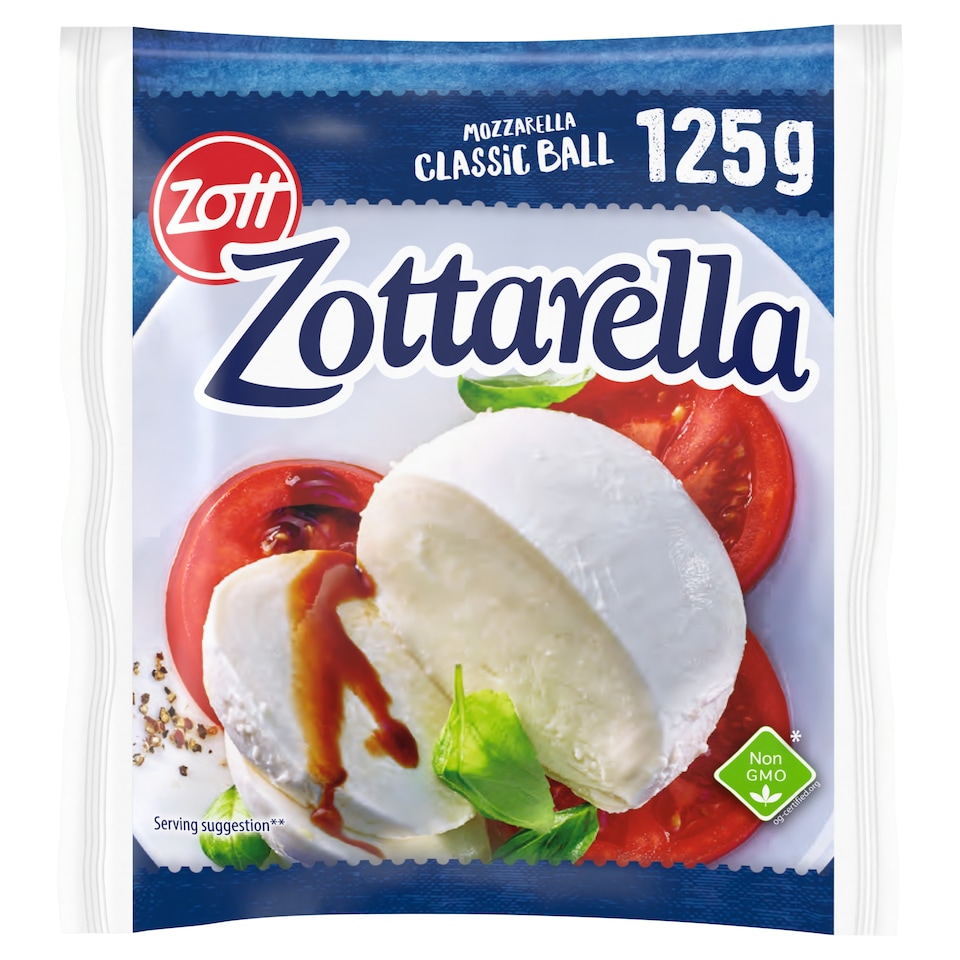 Zott Zottarella Classic Fat Soft Mozzarella Cheese in Brine 125 g