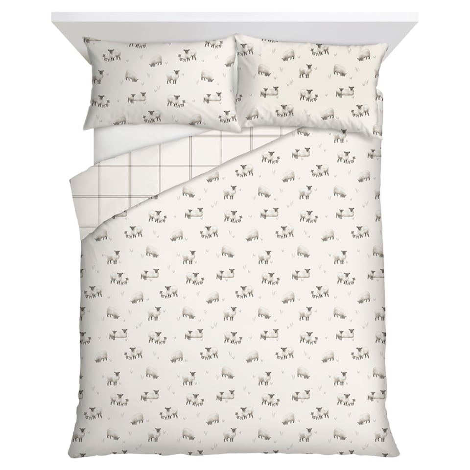 F&F Home Sheep Brushed Duvet Set King