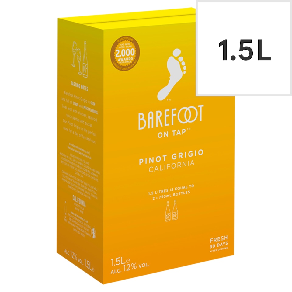 image 1 of Barefoot On Tap Pinot Grigio Box Wine 1.5L