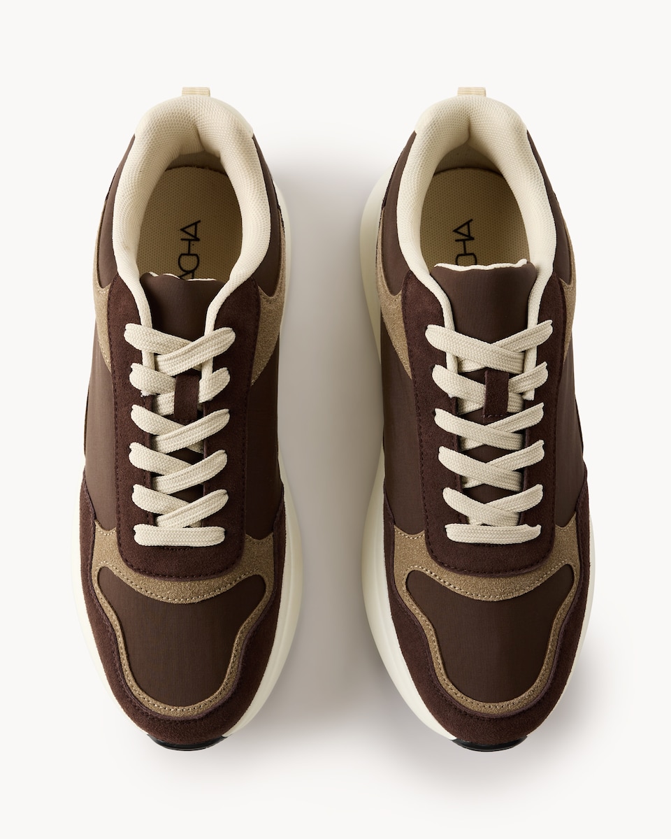 image 1 of SACHA Side Detail Trainers in Brown
