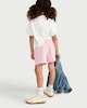 image 3 of F&F Girls Pure Cotton Gingham Shorts in Pink