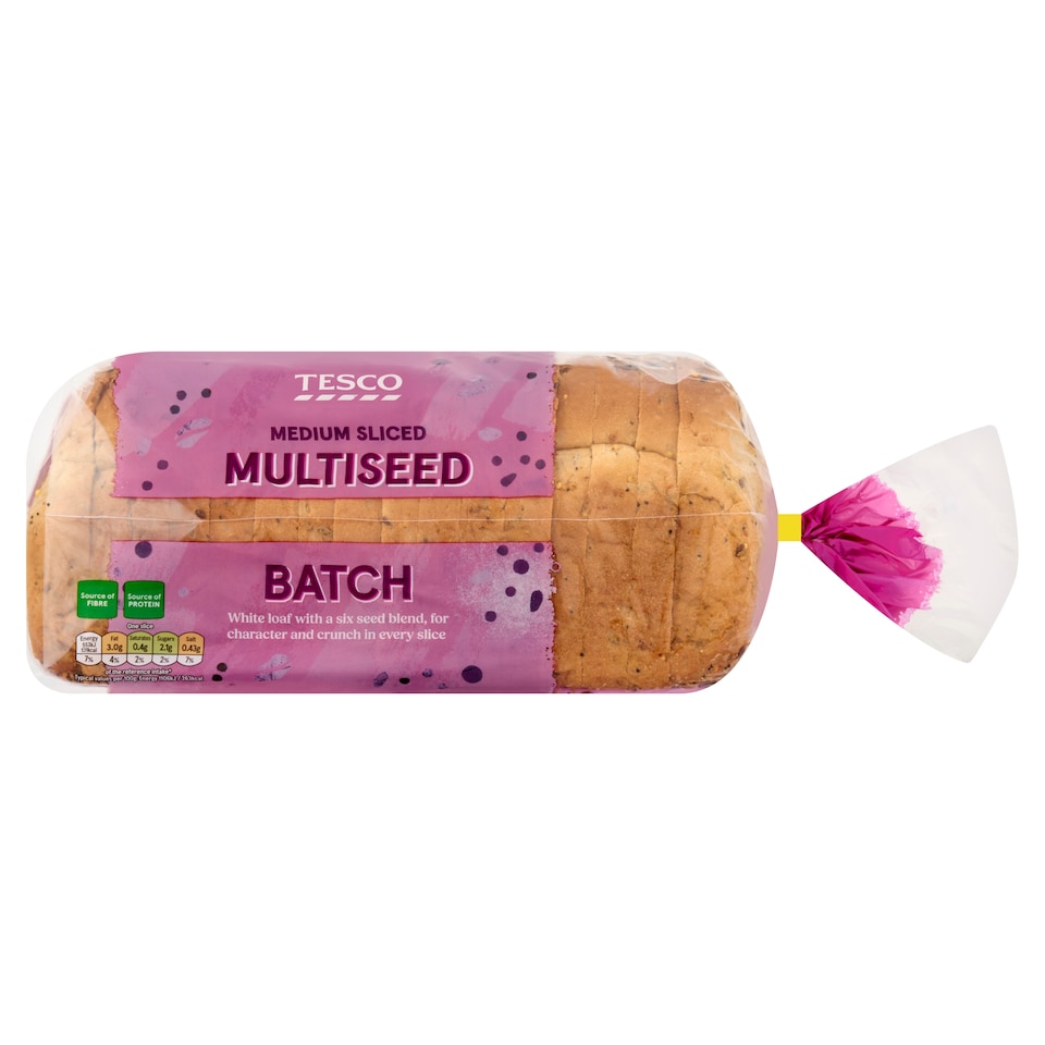Tesco Multiseed Batch Medium Sliced White Loaf 800g