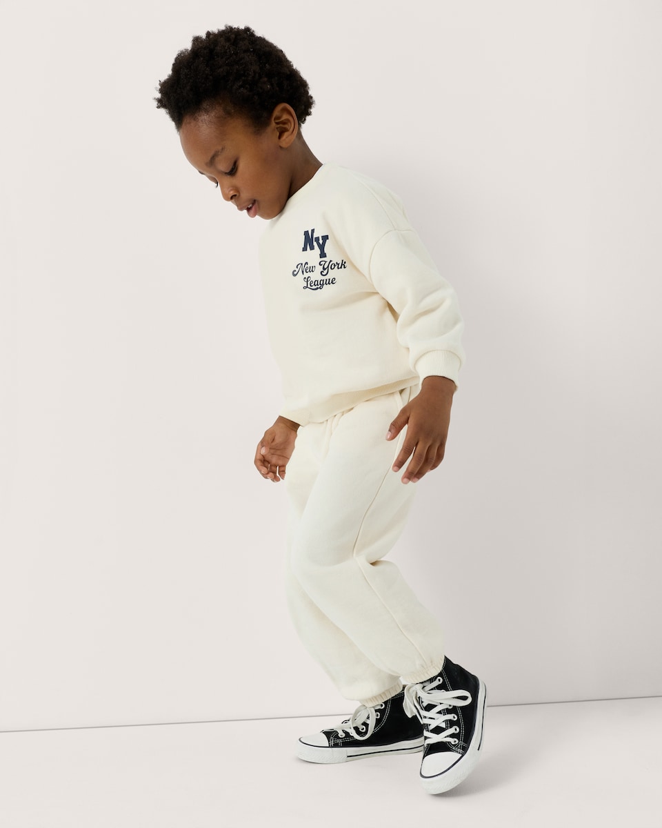 image 1 of F&F Boys 3-Pack Cotton Rich Cuffed Joggers in Navy