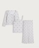 image 1 of F&F Girls 3-Piece Pointelle Heart Print Pyjama Set in White Multi