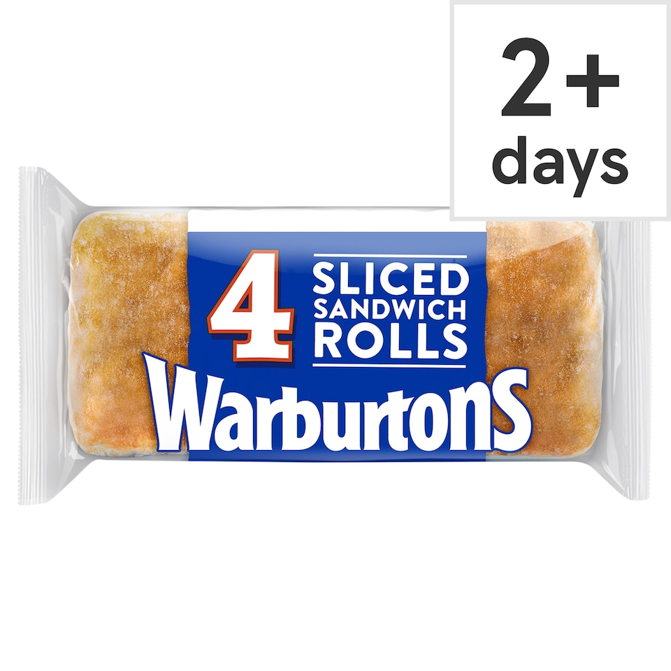 image 1 of Warburtons Sliced White Sandwich Rolls 4 Pack