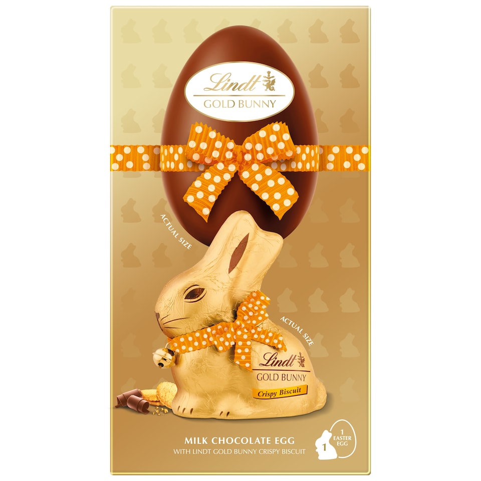 Lindt Gold Bunny Milk Chocolate Egg with Biscuit 195g