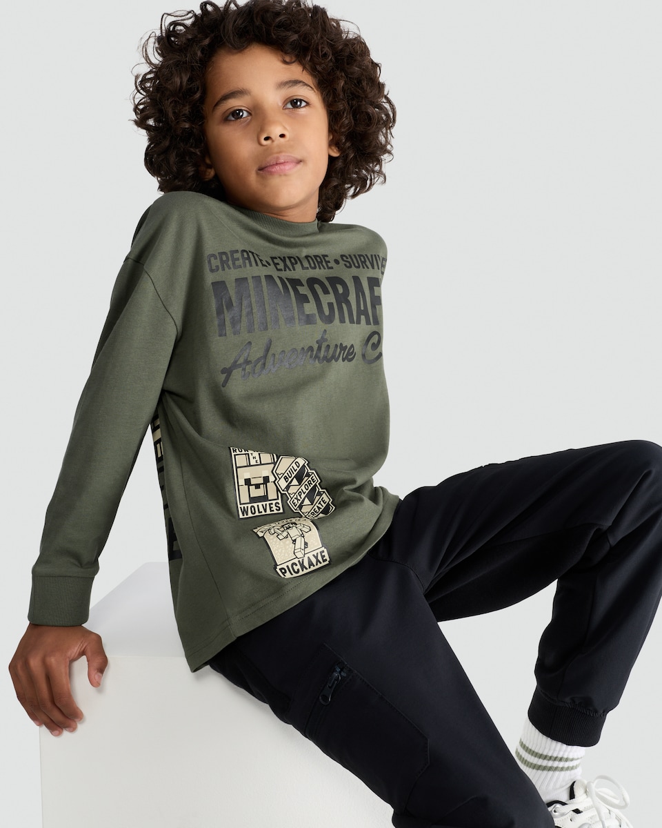 image 1 of Minecraft Pure Cotton Adventure Club T-Shirt in Green