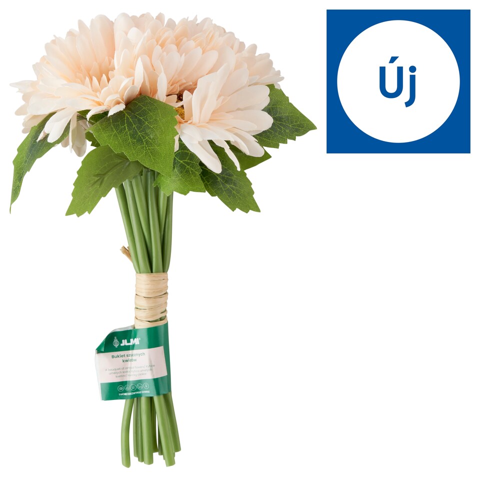 Jumi rózsaszín/sárga gerbera művirág csokor 27 cm 7 db