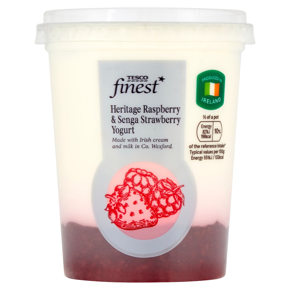 Tesco Finest Raspberry And Strawberry Yoghurt 450G