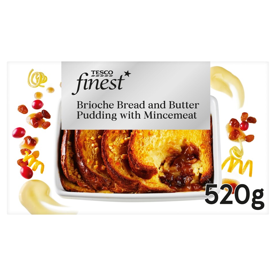 Tesco Finest Brioche Bread & Butter Pudding with Mince Meat 520g
