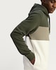 image 2 of F&F Textured Cotton Rich Colour Block Drawstring Hoodie in Khaki