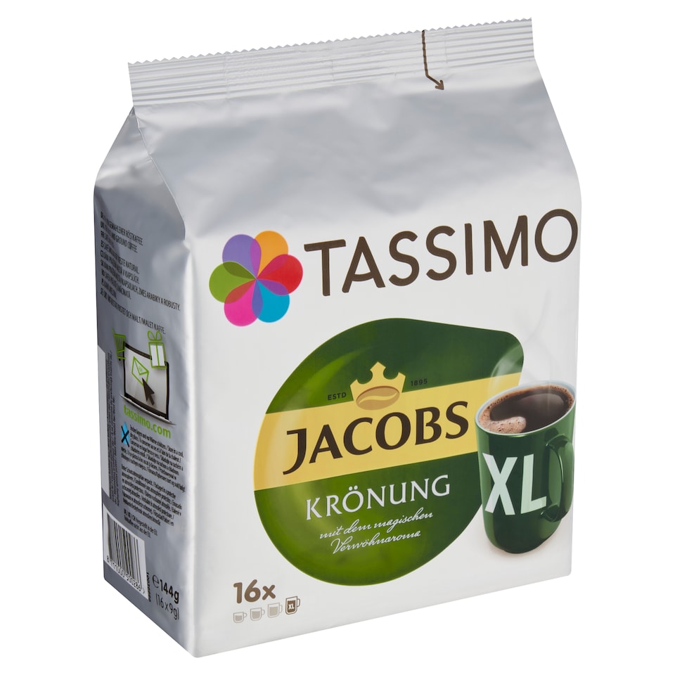 Obrázek 1 pro produkt Tassimo Jacobs Krönung káva pražená mletá v kapslích 16 x 9g (144g)