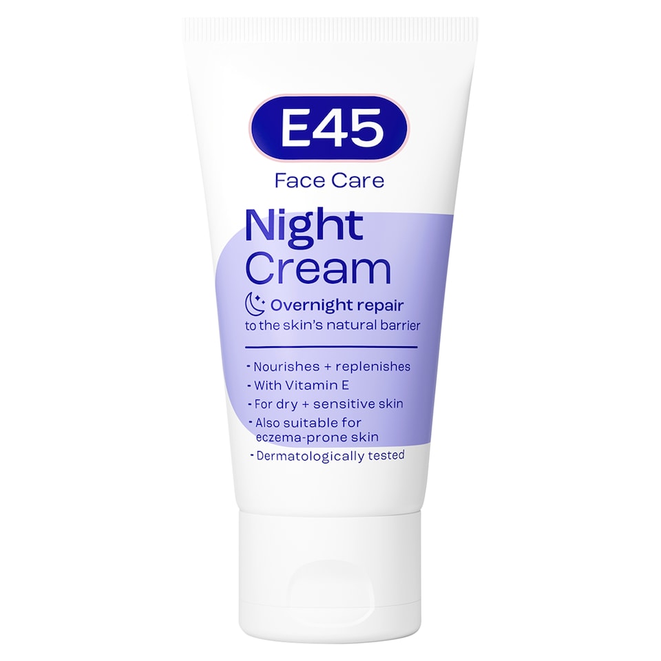 image 1 of E45 Night Face Cream to Repair & Replenish Dry Skin 50ml