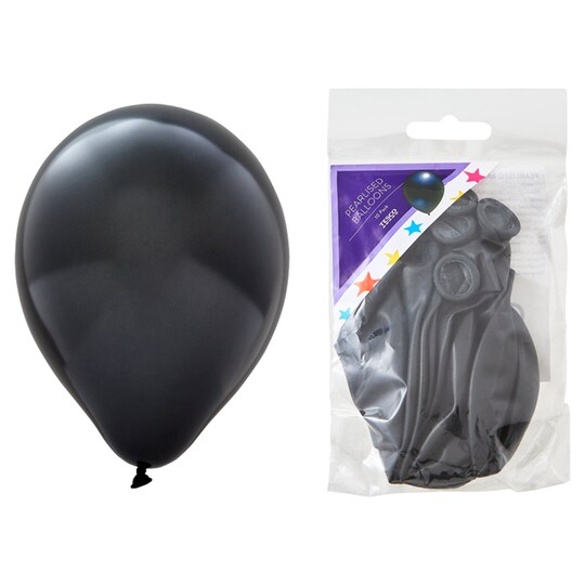 Tesco Pearlised Black Balloons 10 Pack Tesco Groceries
