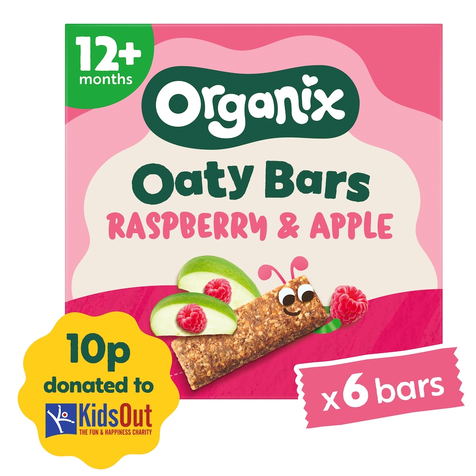 image 1 of Organix Raspberry & Apple Oaty Bars Organic Toddler Snacks Multipack 6x23g