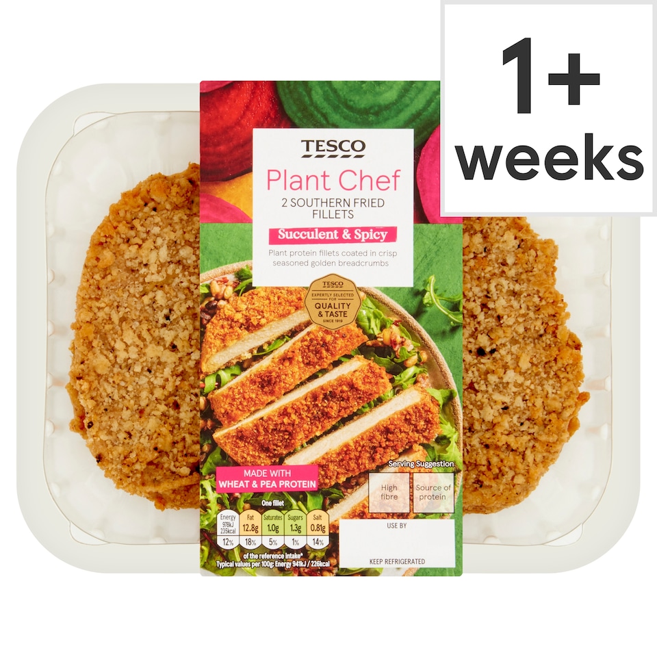 Tesco Plant Chef 2 Southern Fried Fillets 230G