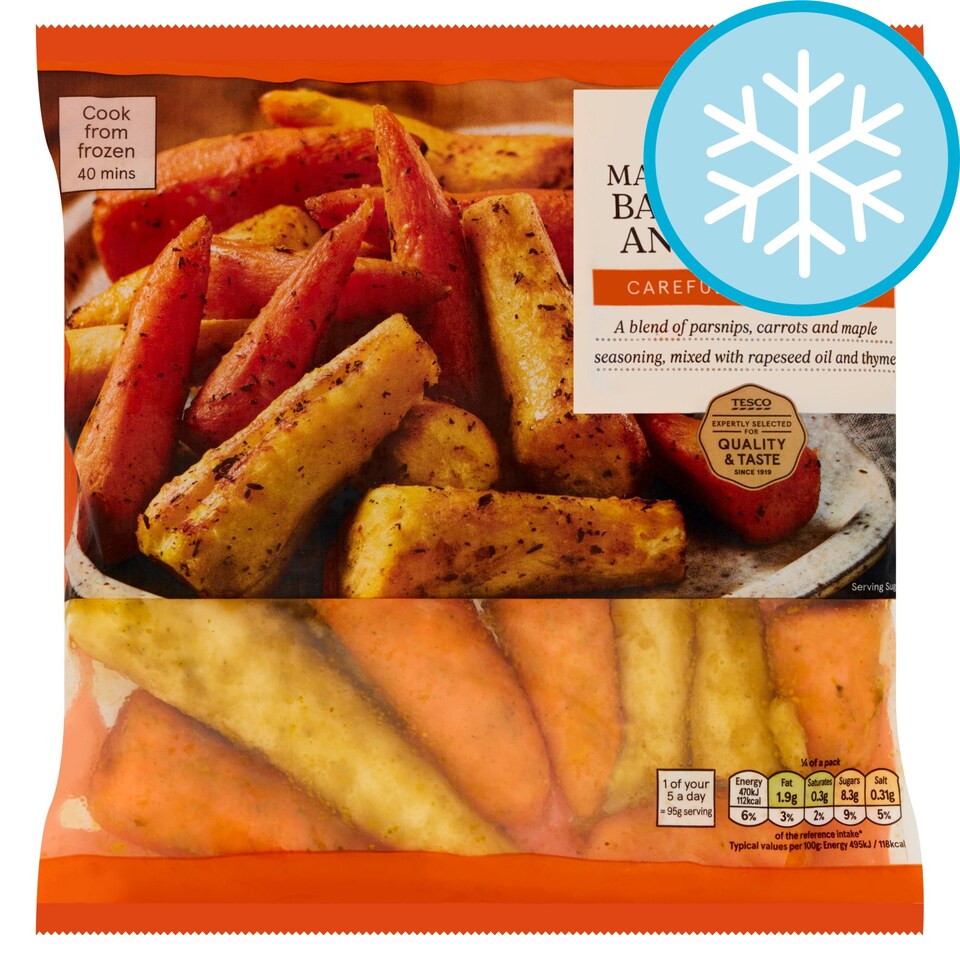 Tesco Maple & Thyme Baby Parsnips & Carrots 500G Tesco Groceries