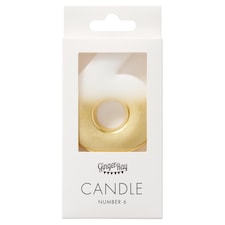 Ginger Ray Shimmer Gold Number 6 Candle