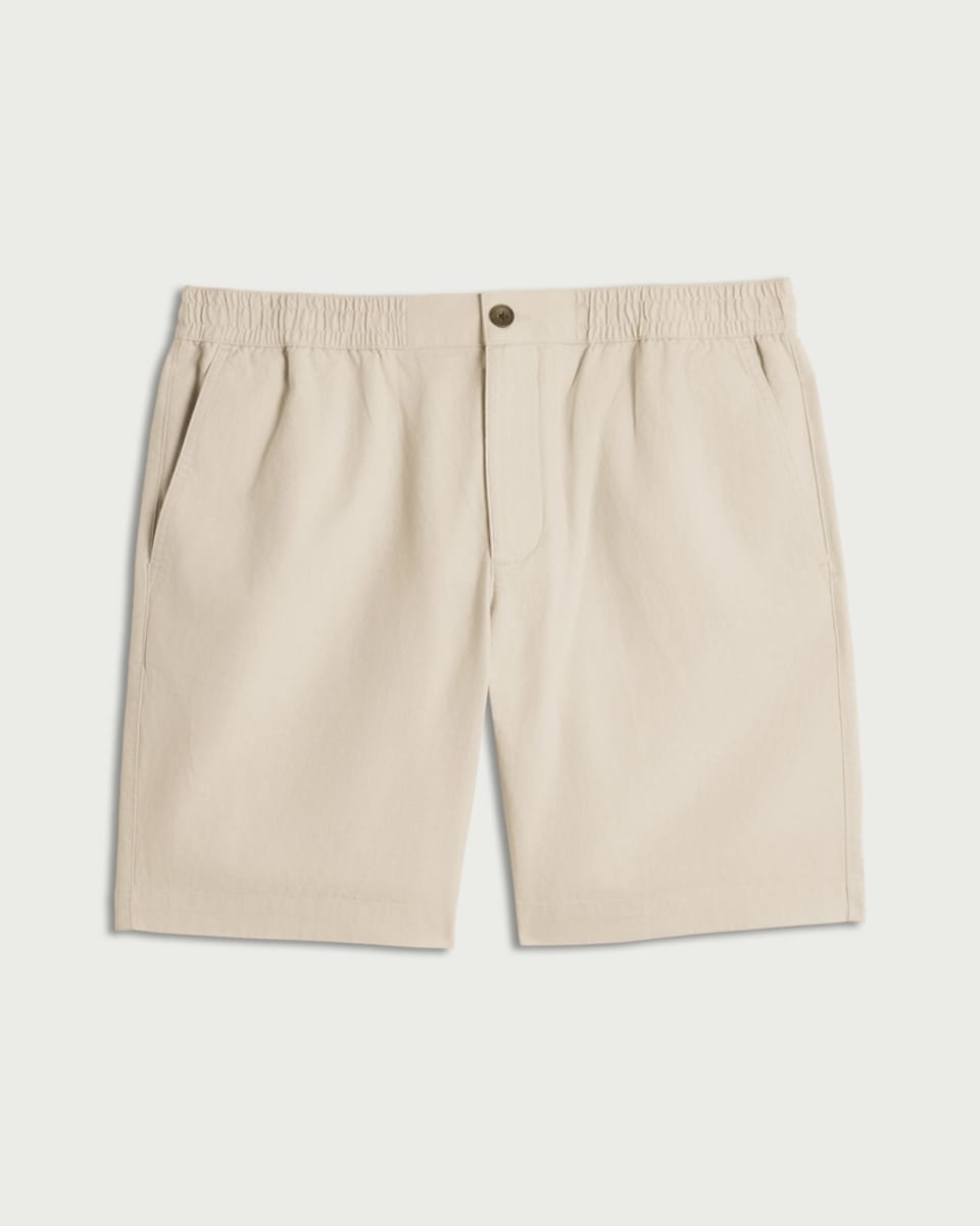 image 1 of F&F Linen Blend Shorts in Cream