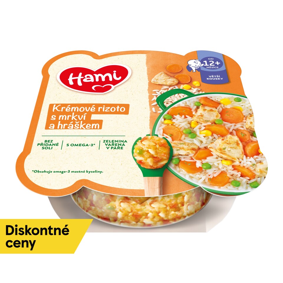 obrázok 1 z HAMI zeleninový tanierik Krémové rizoto s mrkvou, kuracím a hráškom 230g
