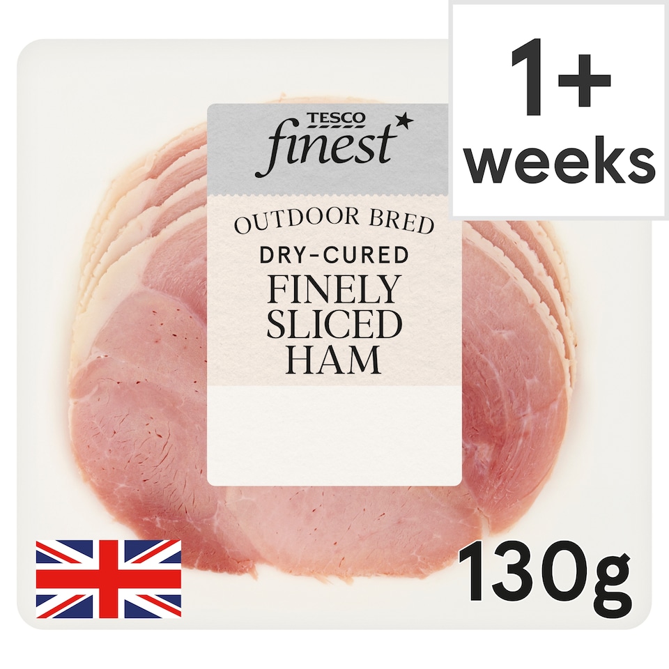 Tesco Finest Dry Cured Finely Sliced Ham Slices 130g