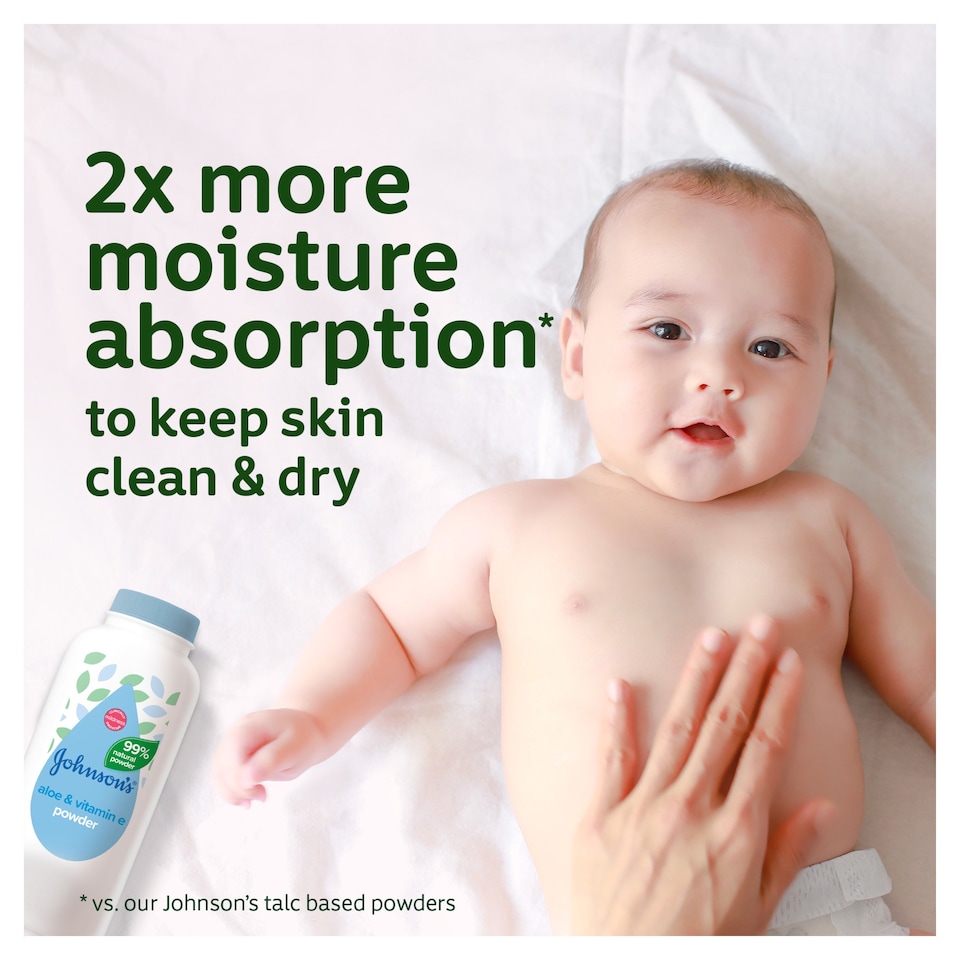 image 1 of Johnson's Baby Powder Natural Cornstarch with Aloe and Vitamin E 200g