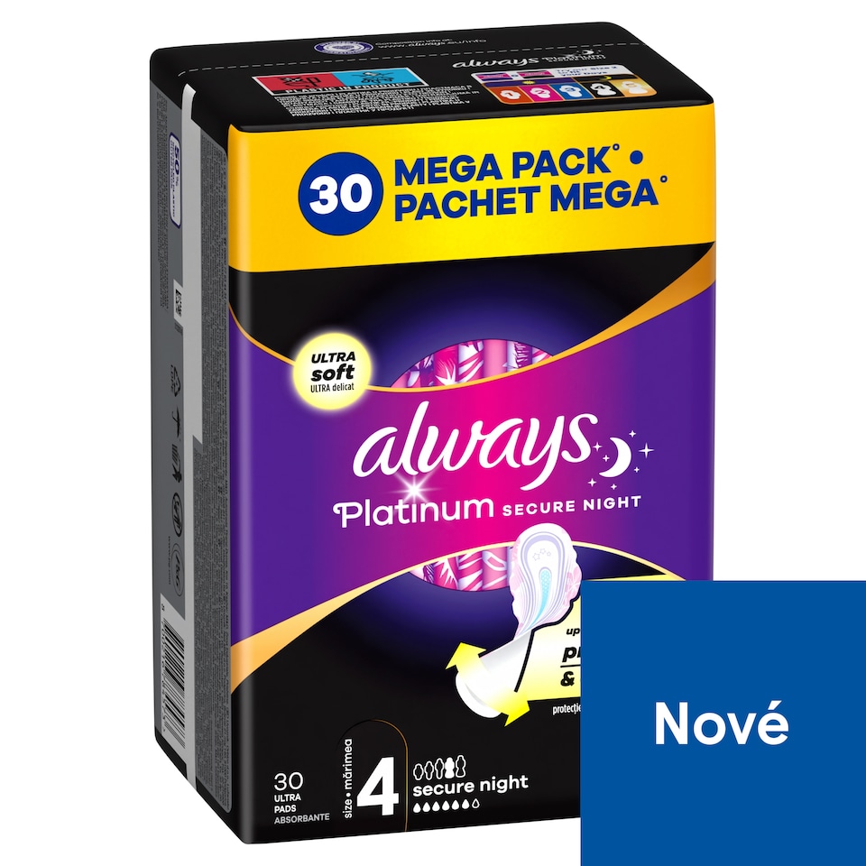 Obrázek 1 pro produkt Always Platinum Secure Night (velikost 4) Vložky s Křidélky 30