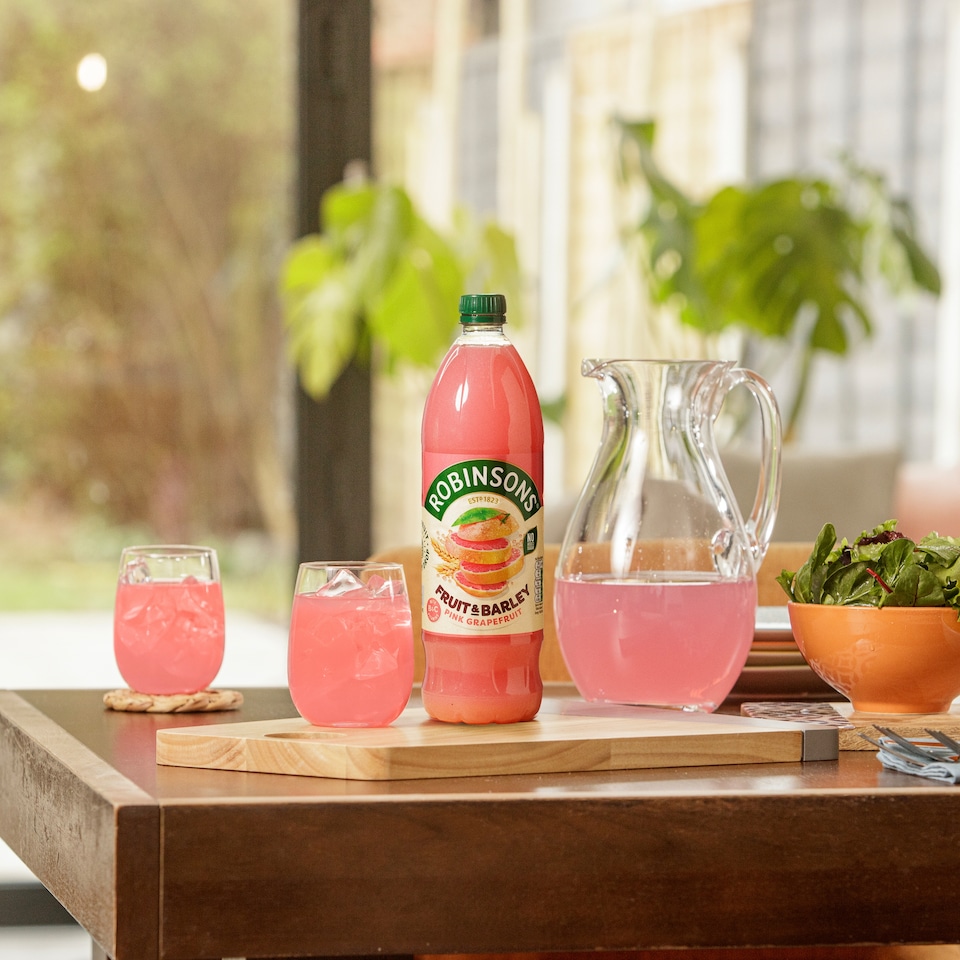 image 1 of Robinsons Fruit & Barley with Vitamins Pink Grapefruit Squash 1L