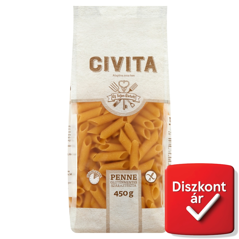 Civita penne gluténmentes száraztészta 450 g