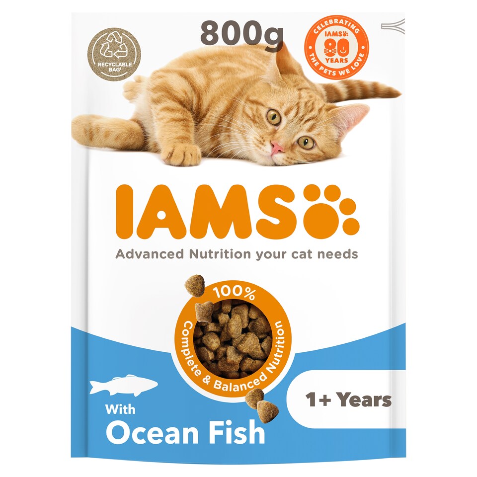 image 1 of Iams For Vitality Adult Cat Food Ocean Fish 800G