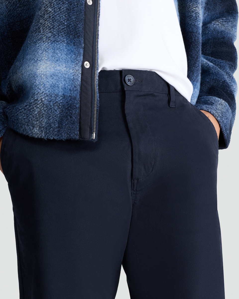 image 1 of F&F Cotton Rich Straight Leg Chino Trousers  in Navy