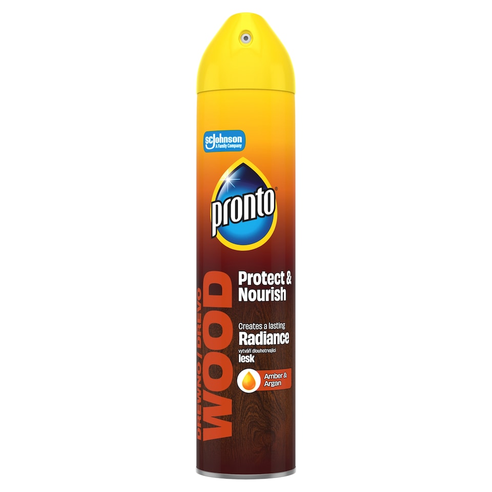 Pronto Wood Protect & Nourish Amber & Argan Wood Polish Aerosol 250 ml