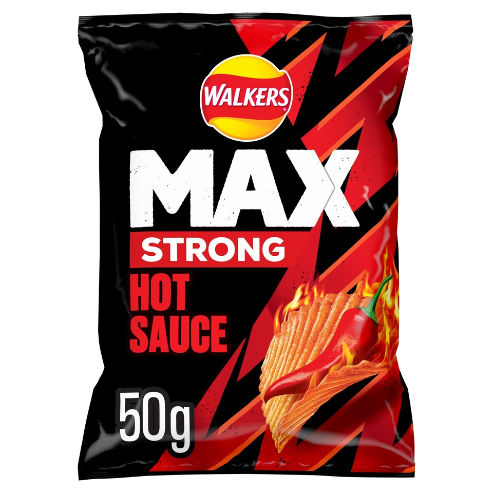 image 1 of Walkers Max Strong Hot Sauce Blaze Grab Bag Crisps 50g