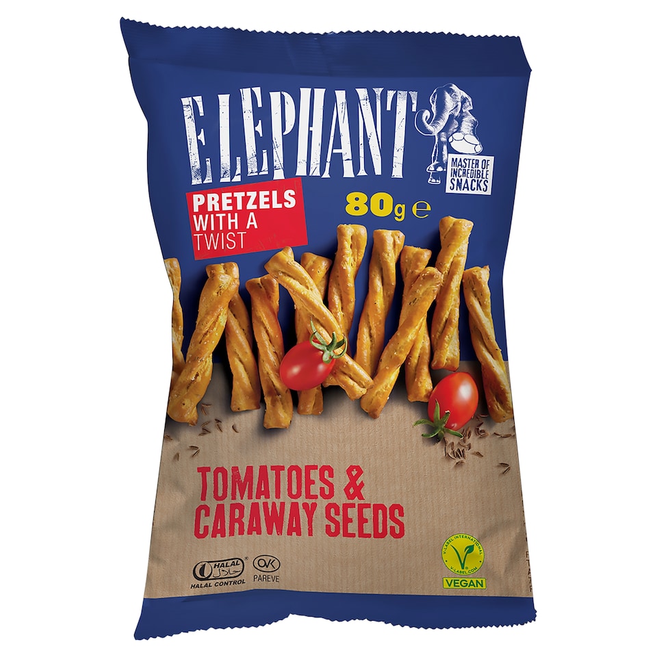 Elephant csavart perec paradicsom és kömény ízesítéssel 80 g