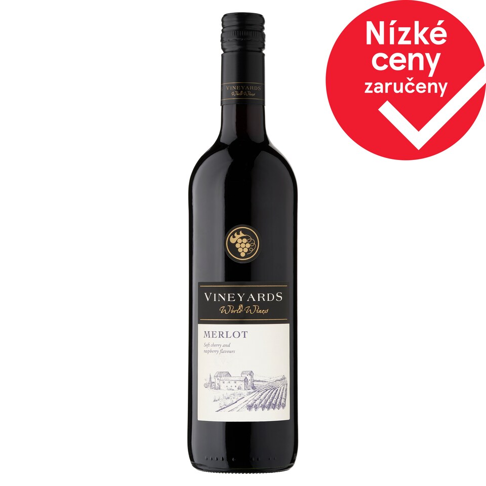 Vineyards World Wines Merlot červené víno polosuché 750ml