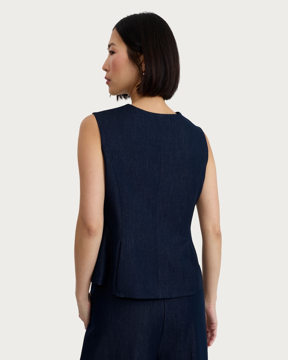 image 1 of F&F Tailored Button Up Fitted Co-ord Waistcoat in Blue