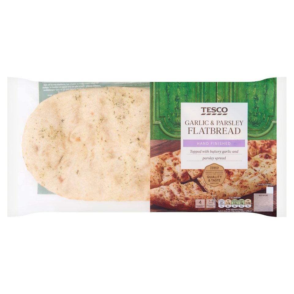 Tesco Garlic & Parsley Flatbread 210G