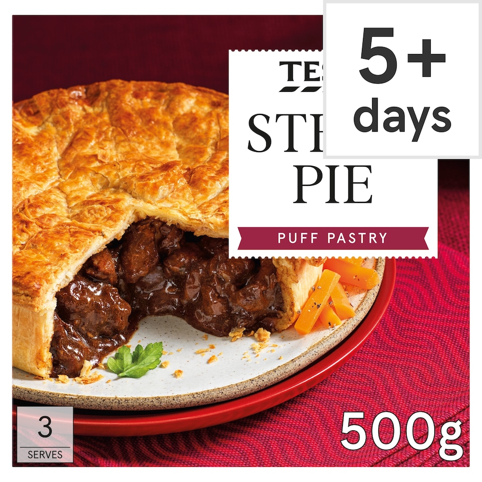 Tesco Steak Puff Pastry Pie 500G