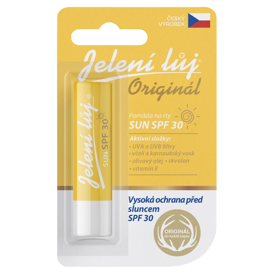 Jelení Lůj Originál Sun pomáda na pery SPF 30